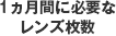 1ヶ月間に必要なレンズ枚数