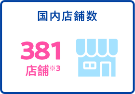 国内店舗数379店舗 ※3