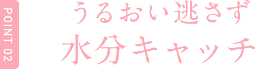 Point2 うるおい逃がさず水分キャッチ