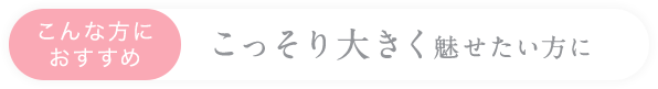 こんな方におすすめこっそり大きく魅せたい方に