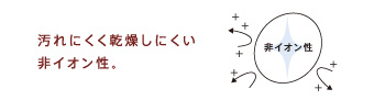汚れにくく乾燥しにくい非イオン性。